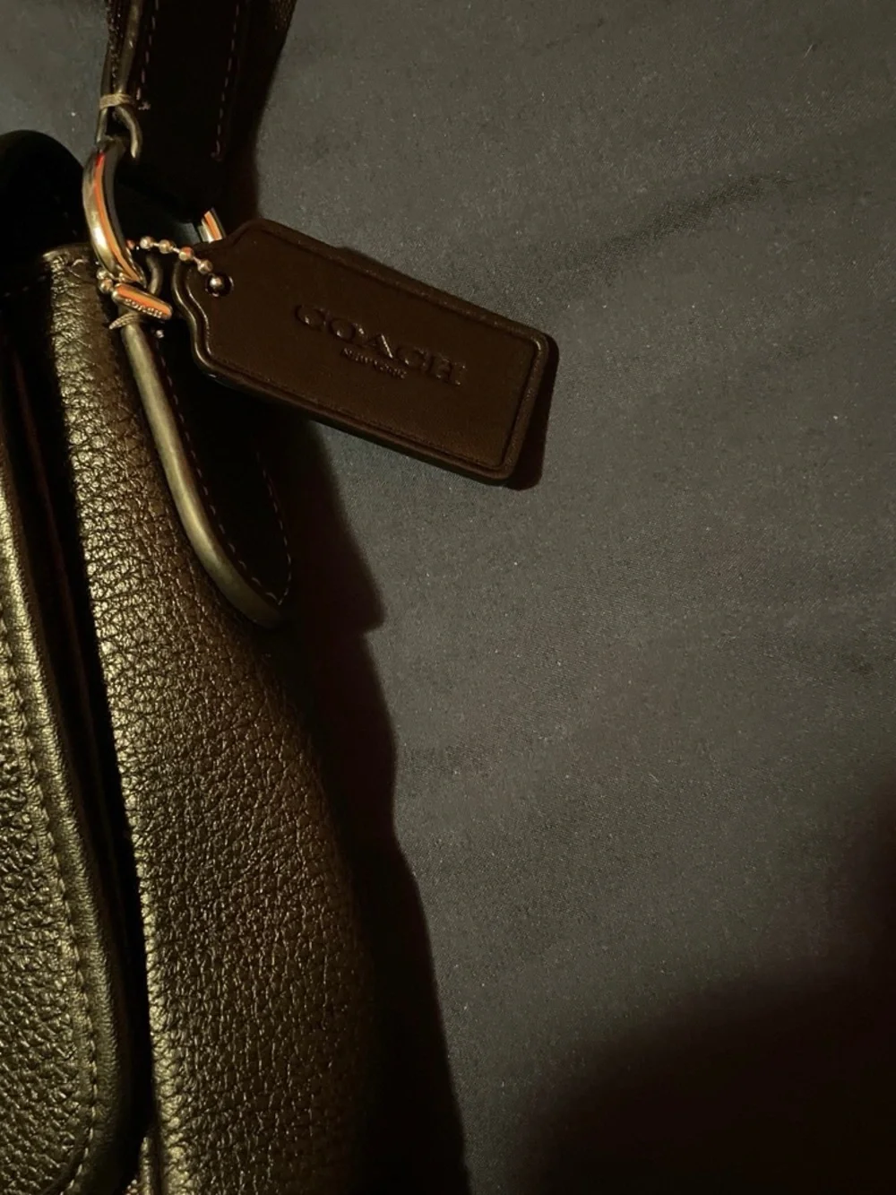 Coach Men’s Dark Brown Signature Messenger Bag